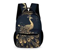 WECECE Peacock School Backpack Nursery Primary Kids Children for Boys Age 7 Animal Theme Rucksack for Girls Year 3 with Front Pocket Backpack Books Water Bottle Class Daily Use