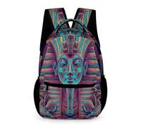 WECECE Pharaoh of Egypt Backpack Girls Age 13 Older Kids Egyptian Daypack Year 8 Boys Lightweight Durable School Bag Rucksack 43x32x15cm for Autumn Trip Outdoor Books Notebooks