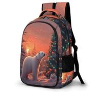 WECECE Polar Bear Design Daypack Girls 12-16 Year Olds Animal Snow Scene Rucksack Boys Year 9 Lightweight School Bag for Kids and Teens Autumn Trip Outdoor Travel Daily Use