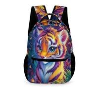 WECECE Primary for Boys Girls Colourful Tiger Motif Backpack Age 13 Animal Pattern School Backpack Years 2-5 Lightweight Daypack Daily Items Class Daily Use