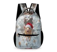 WECECE Primary for Boys Girls Cute Dutch Pig Rucksack Age 11 Guinea Pig School Backpack Year 5 Lightweight Printed Daypack Front Pocket Side Pockets Spring Outing Travel