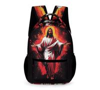 WECECE Primary for Boys Girls Jesus Christian Motif Backpack Age 13 Jesus Pattern School Backpack Years 2-5 Lightweight Daypack Daily Items Class Daily Use