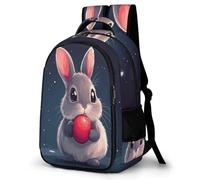 WECECE Rabbit Motif Backpack Students Age 13 Cute Animal Bunny School Bag Boys Primary to Secondary Fashion School Bag Bookbag for Teens 15.6 Inch Laptop Backpack Hiking