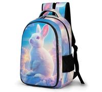 WECECE Rabbit Pattern Rucksack Students Secondary School Cute Bunny Motif Backpack Boys Ages 8-12 Fashion Backpack Bookbag Students 13.3 Inch Laptop Rucksack Autumn Trip