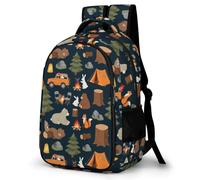 WECECE Rabbit Squirrel Kids Backpack School, Boys Girl Cute Animal Bag Primary School Canvas Rucksack, Holiday Travel Bookbag Outdoor Daypack for 9-16 Year Old