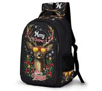 WECECE Reindeer Daypack Girls 9 Year Olds Christmas Theme Deer Backpack Boys Year 6 Modern Book Bag for Kids and Teens Spring Outing Spring Outing Autumn Trip Daily Use