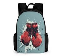 WECECE Rucksack Boxing Gloves Print School Bag Unisex Teen Boys School Boxing Lover Backpacks for Girls 10-14 Years Old Books for Party Bags