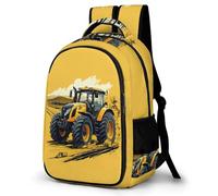 WECECE Rucksack Kids Backpack Agricultural Tractor Boys Children Book Pack Car Print Schoolbag with Water Bottle Holder Daypack