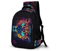 WECECE Rucksack Kids Backpack Cheetah Design Boys Children Book Pack Animal Schoolbag with Water Bottle Holder Daypack