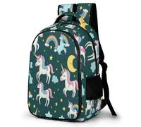WECECE Rucksack Kids Backpack Horse Rainbows Boys Children Book Pack Animal Schoolbag with Water Bottle Holder Daypack