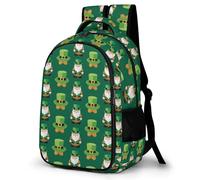 WECECE Rucksack Kids Backpack St. Patrick's Day Boys Children Book Pack Green Schoolbag with Water Bottle Holder Daypack