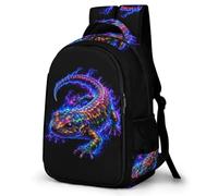 WECECE Salamander Backpack for Boys Girls Age 9-15 Kids Axolotl Daypack 16.5 Inch Lightweight and Durable Rucksack for Primary to Secondary Travel Hiking and Day Trips
