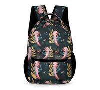 WECECE Salamander Design Backpack Kids and Teens Age 7 Primary Kids Axolotl Daypack Year 2 Students Everyday School Bag Rucksack 43x32x15cm for Day Trips Travel Books Notebooks