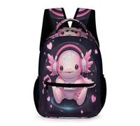 WECECE Salamander Rucksack for Students for Boys Girls 8-12 Years Axolotl School Bag Year 4 Primary Kids Durable with Side Pockets Daypack Books Water Bottle Spring Outing Travel