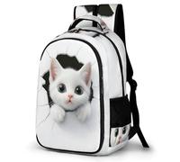 WECECE School Backpack 3D Print Cat for Kids Children Kitten Bookbag for School Girls Boys 8-13 Years Casual Daypack