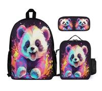 WECECE School Backpack Cat with Lunch Bag and Pencil Case for Boys Age 9, Backpack Animal Kitten with Lunch Tote and Pencil Case Year 4-6 for Primary Students Sports Clubs Holidays