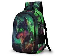 WECECE School Backpack Cool Wolf for Kids Children Animal Wolves Bookbag for School Girls Boys 8-13 Years Casual Daypack