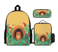 WECECE School Backpack Cute Guinea Pig with Lunch Bag and Pencil Case for Kids Age 6, Bookbag Animal with Lunch Box Pencil Case Year 5-7 for Boys Family Trips and Activities