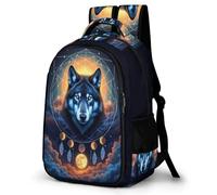 WECECE School Backpack Dreamcatcher Wolf for Kids Children Wolves Bookbag for School Girls Boys 8-13 Years Casual Daypack