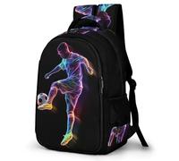 WECECE School Backpack Football for Kids Children Soccer Lovers Bookbag for School Girls Boys 8-13 Years Casual Daypack