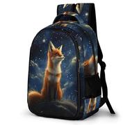 WECECE School Backpack Fox Pattern for Kids Children Animal Fox Bookbag for School Girls Boys 8-13 Years Casual Daypack