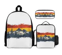 WECECE School Backpack German Flag Style School Supplies Bundle with Lunch Tote Pencil Case for Children Age 8 Year 3, Everyday Organiser for Travel and Sports Clubs