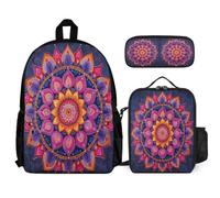 WECECE School Backpack Set Ice and Fire Basketball with Lunch Bag Basketball Pencil Case for Girls Boys 12-14 Years Year 7-8, Organised Carry Bundle for Secondary Learning and Travel