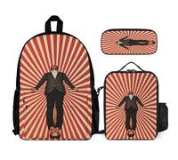 WECECE School Backpack Vision Set 3 Piece Bag Bundle with Backpack Vertigo Lunch Bag and Pencil Case for Teen Students 8-11 Years Year 8-10 Daily Carry
