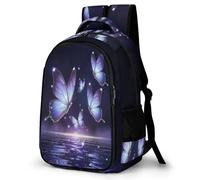 WECECE School Bag Kids Butterfly Design Backpack - Boys Book Bags 8-12 Years Large Primary School Rucksack with Butterflies, Fits A4 Binders