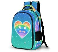 WECECE School Bag Kids Heart Motif Backpack - Boys Book Bags 8-12 Years Large Primary School Rucksack with Colourful, Fits A4 Binders