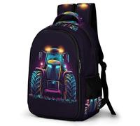 WECECE School Bag Kids Tractor Backpack - Boys Book Bags 8-12 Years Large Primary School Rucksack with Car Pattern, Fits A4 Binders