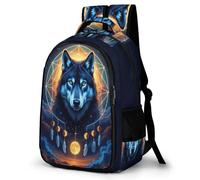 WECECE School Bag Kids Wolves Backpack - Boys Book Bags 8-12 Years Large Primary School Rucksack with Animal Wolf, Fits A4 Binders