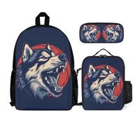 WECECE School Bag Tiger Set with Lunch Tote and Pencil Case for Girls Age 11, Book Pack Animal Theme with Pencil Case and Lunch Bag Year 1 for Girls Study Sessions Travel