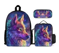 WECECE School Bag Tiger with Pencil Case and Lunch Bag Animal Theme for Teens Age 11 Year 6, Everyday Carry Collection for Secondary Lessons Holidays and Activities
