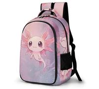 WECECE School Bags for Boys, Cute Backpack for Kids And Teenagers Axolotl MotifDaypack Casual Girls Backpack with Salamander