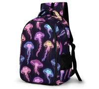 WECECE School Bags Jellyfishs Motif for Girls, Kawaii Boys Backpack with Ocean Creature, Kids Bookbag Girl Rucksack for Primary Junior School