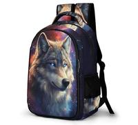 WECECE School Bags Wolf Print for Girls, Kawaii Boys Backpack with Animal Wolves, Kids Bookbag Girl Rucksack for Primary Junior School