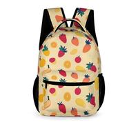 WECECE School Kids for Boys Girls Colourful Fruits Bookbag Age 13 Fruit Pattern Backpack Year 6 with Front Pocket Daypack Books Bottle Umbrella Spring Outing Travel