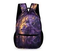 WECECE School Kids for Boys Lion Design Rucksack Age 11 Animal Print Daypack for Girls Year 2 Lightweight with Side Pockets Bookbag Daily Items Bottle Autumn Trip Daily Use