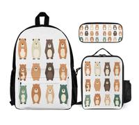 WECECE Schoolbag Bear School Supplies Bundle for Children 10-12 Years, Backpack Animal School Supplies Bundle Year 4 for Primary Students Study Sessions and Travel