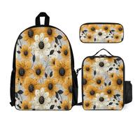 WECECE Schoolbag Daisy School Supplies Bundle for Children 10-12 Years, Backpack Flower School Supplies Bundle Year 4 for Primary Students Study Sessions and Travel