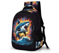 WECECE Shark Book Bag Fashion Backpack Children 10-14 Year Olds Sea Creature Backpack Teens Year 7-9 Rucksack for Students 13.3 Inch Laptop Rucksack Back to School Gift