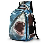 WECECE Shark Motif Backpack School Bags for Girls Boys,Durable Casual Basic Marine Animal Backpack for Students Teenage Satchel Heavy Duty