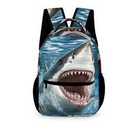 WECECE Shark Motif Daypack Students for Boys 6-10 Years Marine Animal Backpack for Girls Year 1 Primary Kids Durable School Bag Books Stationery Bottle Spring Outing Travel