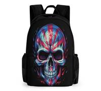 WECECE Skull Backpack Shoulder Bag Messenger Bag Children Zipper Travel Storage Bags Casual Rucksack Skeleton Design School Bag for 8-16