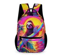 WECECE Sloth Animal Rucksack School Kids Ages 10-13 Years Older Kids Sunset Scenery Backpack Year 5-8 Students Durable School Bag 43x32x15cm for Birthday Gift Books Notebooks
