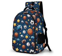 WECECE Soccer Ball Backpack School Bags for Girls Boys,Durable Casual Basic Football Backpack for Students Teenage Satchel Heavy Duty