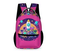 WECECE Space Rocket Backpack Children Ages 8-12 Years Primary Kids Aliens Daypack Year 3-7 Students Fashion School Bag Rucksack 43x32x15cm for Back to School Gift Books Notebooks