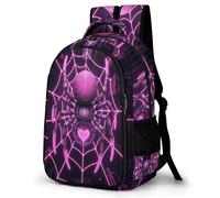 WECECE Spider Motif Backpack, School Bags for Boys Girls, Large Capacity Primary Elementary Middle School Bag, Cute Backpacks Durable Cyber Punk Style Bookbag for Kids Children