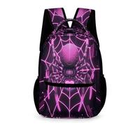 WECECE Spider Motif Daypack Primary for Boys Girls Age 8 Cyber Punk Style School Bag Year 3 Lightweight with Side Pockets Bookbag Daily Items Travel Outdoor Daily Use